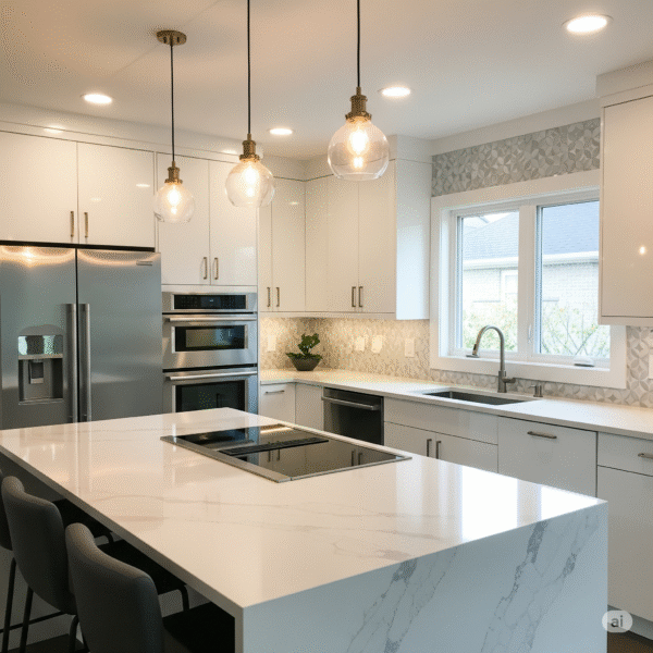 Reforma completa de cocina y baño, funcional y elegante.